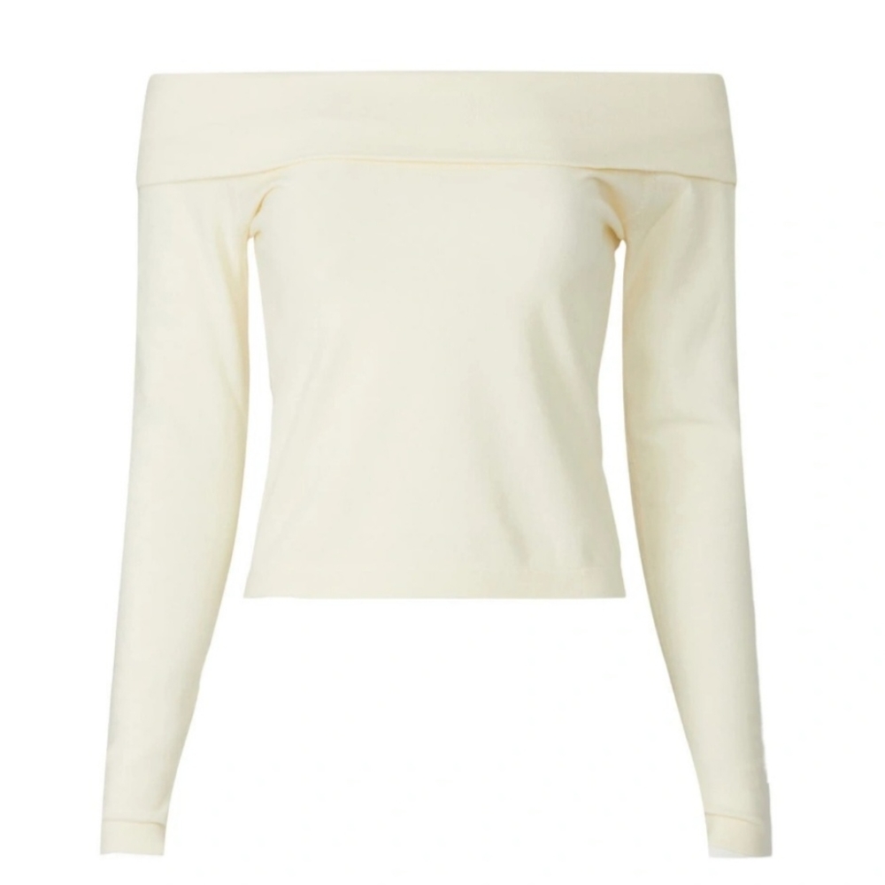 🧺 Peter Som Cream Off Shoulder Crop Sweater, Sz S